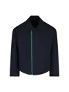 Gucci Signature Web Embossed Gabardine Jacket In Blue