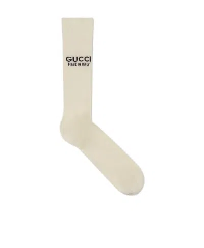 Gucci Logo-jacquard Ribbed Socks In Nude