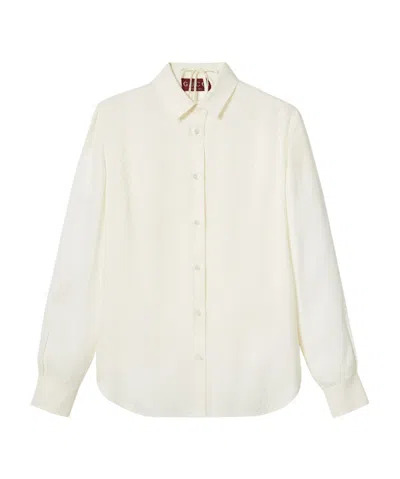 Gucci Silk Jacquard Shirt With Bra In White