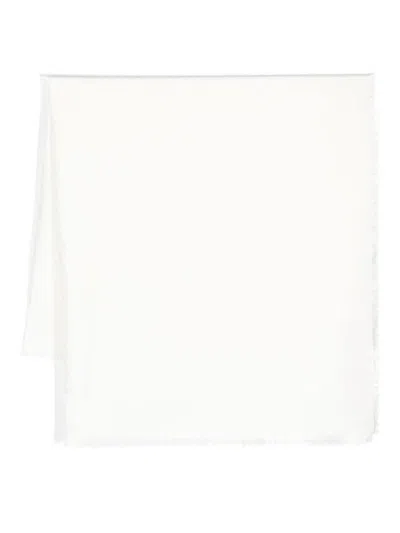 Gucci Gg Logo Jacquard Scarf In White