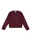 Gucci Wool Jacquard Sweater In Blue