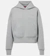Gucci Logo Jersey Hoodie In Gray