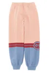 Gucci Color Block Cotton Joggers In Pink