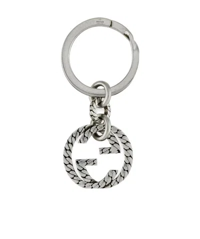 Gucci Logo Key Ring In Gray