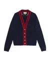 Gucci Logo Knitted Cardigan In Blue