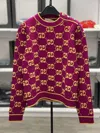 Gucci Logo Knitted Wool Sweater In Red