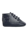 Gucci Logo Leather Boots In Black