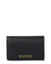 Gucci Logo Leather Card Case In Black