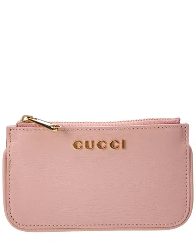 Gucci Logo Leather Card Case In Purple