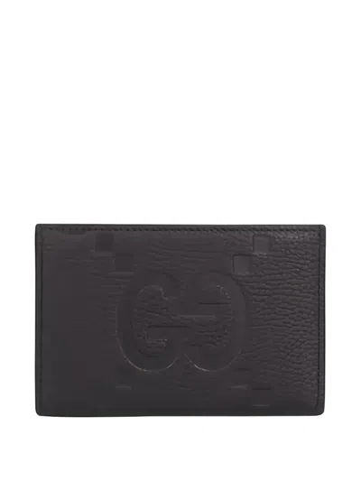 Gucci Logo Leather Cardholder In Black