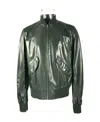 Gucci Logo Leather Jacket In Green