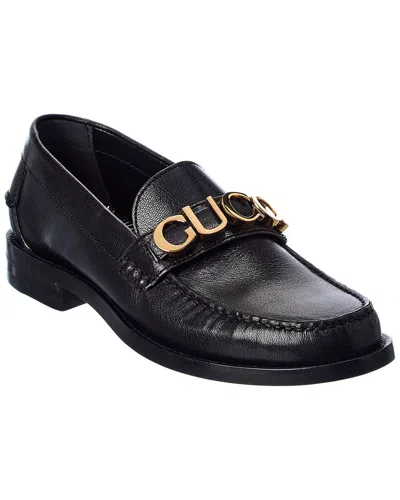 GUCCI GUCCI LOGO LEATHER LOAFER