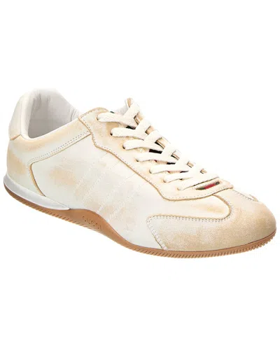 Gucci Shift Leather Sneaker For Women In Neutral