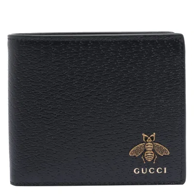Gucci Logo Leather Wallet In Black