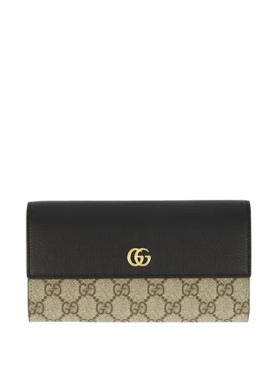 Gucci Logo Leather Wallet In Black