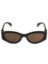Gucci Logo Lens Oval Sunglasses In Brown