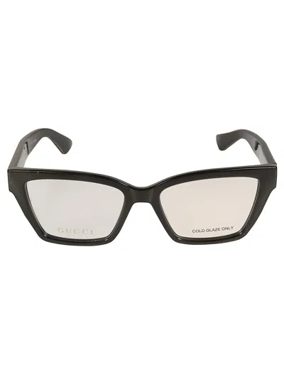 Gucci Logo Lens Square Frame In Black