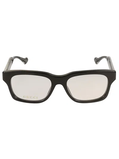 Gucci Logo Lens Wayfarer Frame In Brown