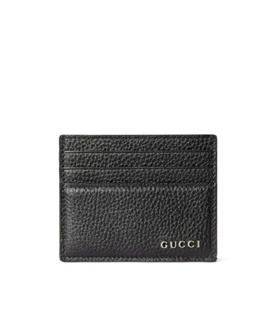 Gucci Logo-lettering Card Holder In Black