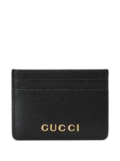 Gucci Logo-lettering Cardholder In Black  