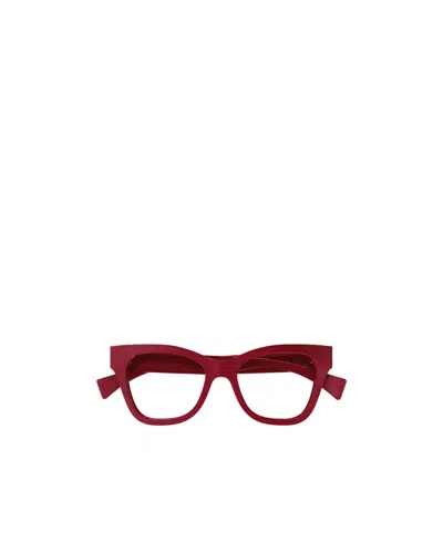 Gucci Logo-lettering Cat-eye Glasses In Red