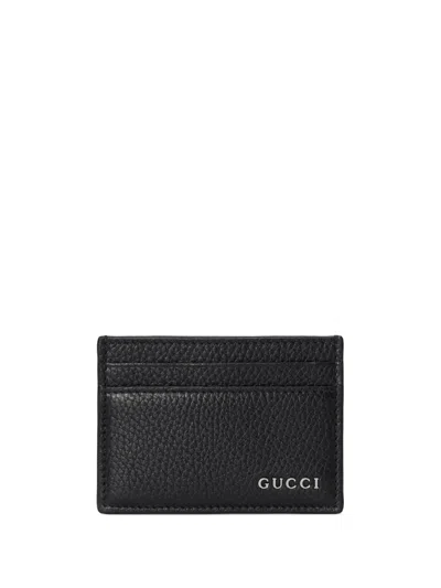 Gucci Logo-lettering Leather Wallet In 1000 Black