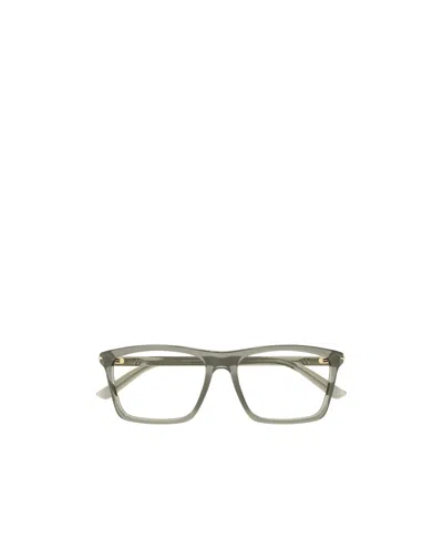 Gucci Logo-lettering Rectangle-frame Glasses In Green