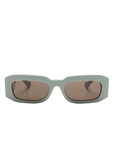 Gucci Eckige Sonnenbrille Mit Logo In Green