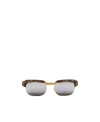 Gucci Logo-lettering Rectangular-frame Sunglasses In Gray