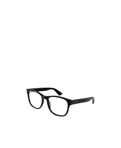Gucci Logo-lettering Square-frame Glasses In Black