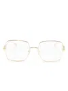 Gucci Square-frame Glasses In Gold