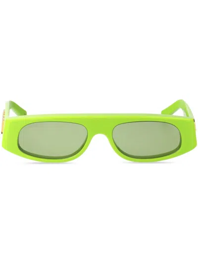 Gucci Logo-lettering Sunglasses In 绿色