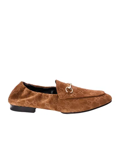 Gucci -style Gg Loafer With Clasp Detail In Brown
