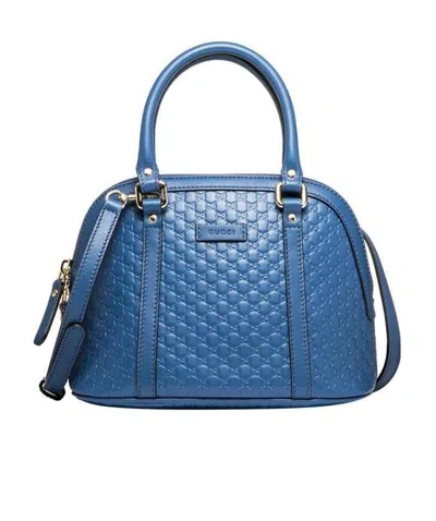 Gucci Logo Logo Handbag In Blue