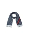 Gucci Logo Logo Scarf In Gray