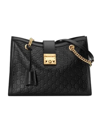 Gucci Logo Medium Size Shoulder Bag In Black