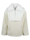 Gucci Wool Fleece Zip Jacket In White Mix