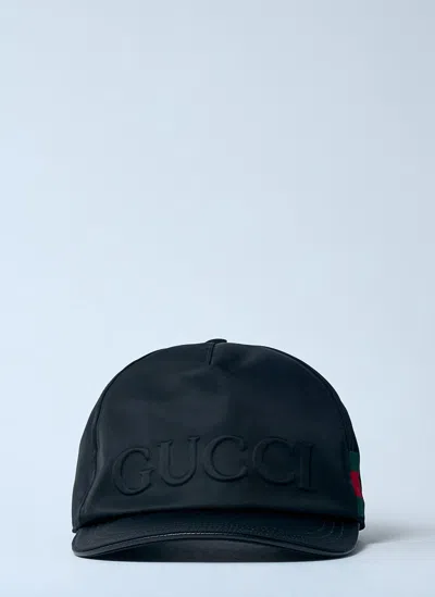 Gucci Logo Motif Baseball Cap In Black