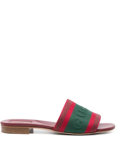 GUCCI LOGO-MOTIF FLAT SANDALS