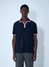 Gucci Men Logo Motif Polo Shirt In Navy