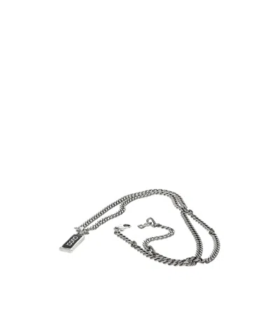 Gucci Logo Necklace In Gray