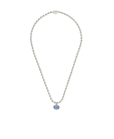Gucci Logo Necklace In Metallic