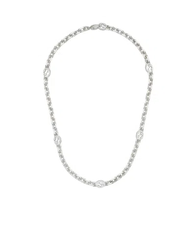 Gucci Logo Necklace In White