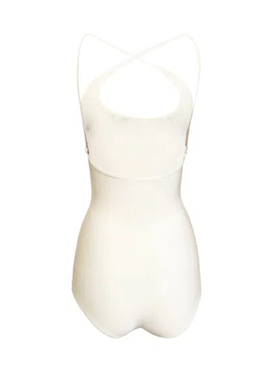 Gucci Logo One-piece Swimsuit In White