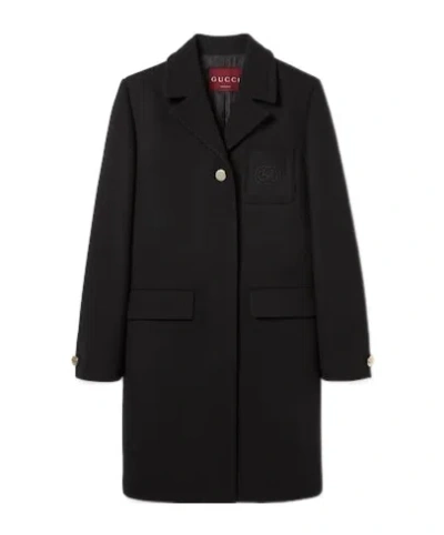 Gucci Logo Patch Batavia Coat In Brown