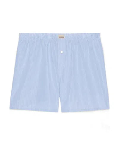 Gucci Logo-patch Boxers In Blue
