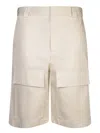 Gucci Logo Patch Cargo Shorts In Beige