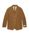 Gucci Logo-patch Corduroy Blazer In Brown