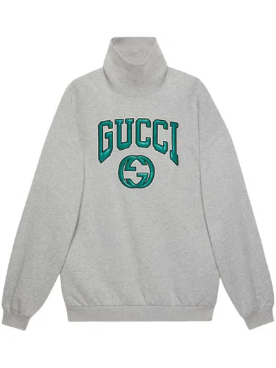GUCCI LOGO-PATCH COTTON SWEATSHIRT