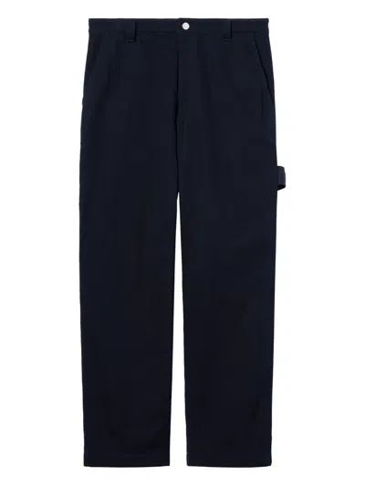 Gucci Logo-patch Cotton Trousers In Black